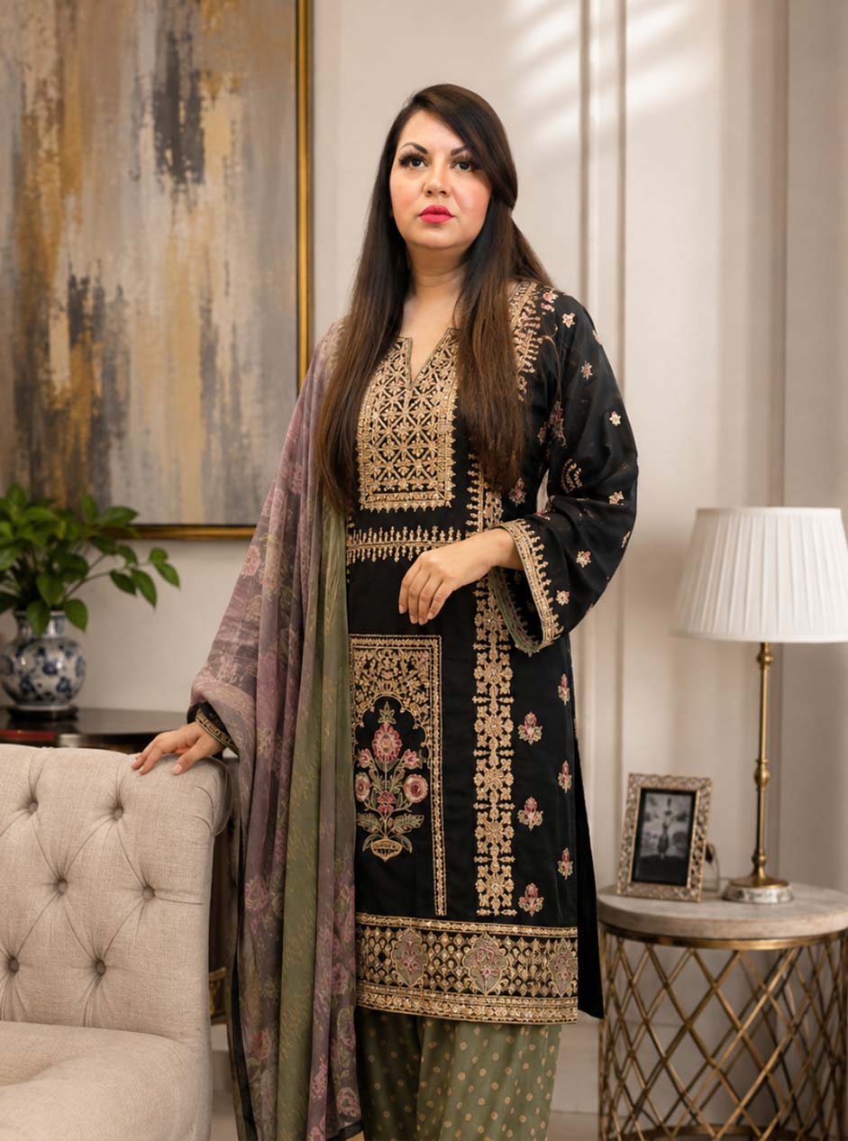 Premium Designer Ready-Made Three-Piece